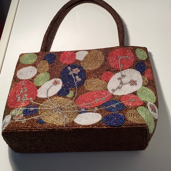 Gorgeous Multi Colored Hand Beaded Handbag - Picture 2 of 5